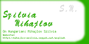 szilvia mihajlov business card